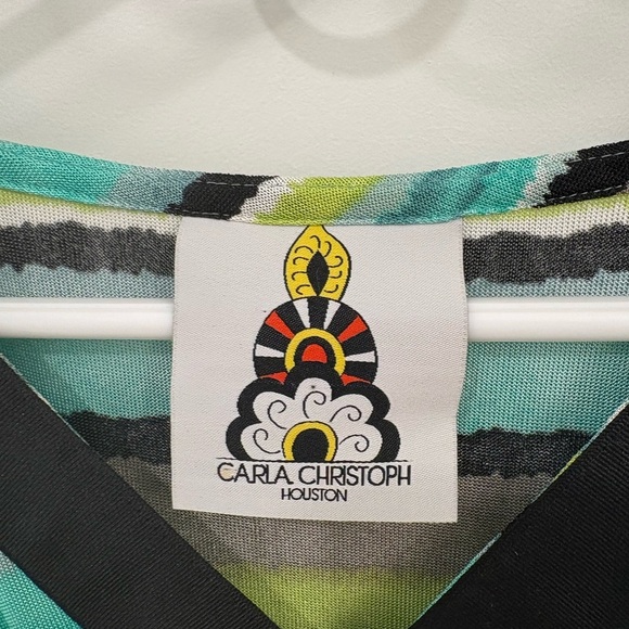 Carla Cristoph One of a Kind Embellished Striped Caftan One Size - Picture 2 of 16